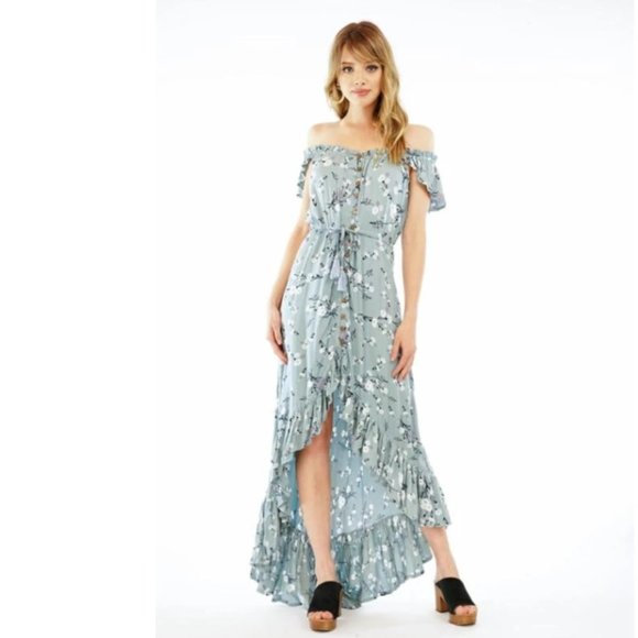 Tiare Hawaii Dresses & Skirts - NWT Tiare Hawaii Love Spell Teal Rose Maxi Dress